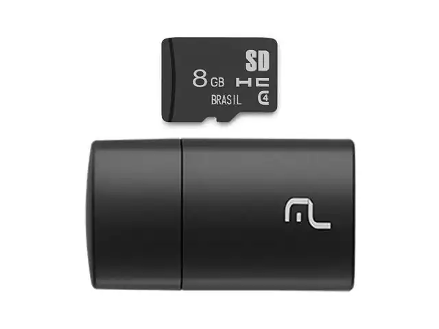 Pen Drive 2 em 1 Leitor USB + Cartão de Memória 8GB Multilaser MC161