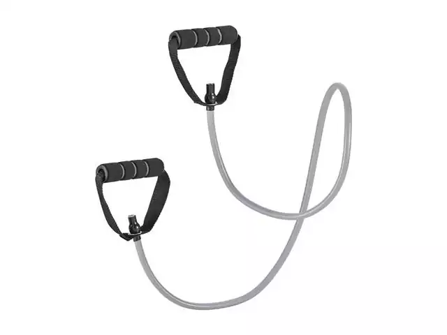 Extensor Atrio Fitness Toning Tube Elástico com Alça Cinza/Preto ES223