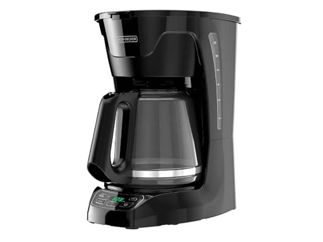 Cafetera Black+Decker 975W de Goteo 12 Tazas Panel Digital Inox Negro