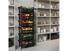 Cesto Expositor Presto Empilhável 5 Unidades 57x28x42cm Preto - 6