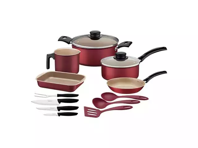 Kit para Cozinha Tramontina Turim Vermelho 12 Peças