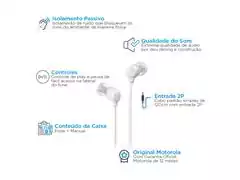 Fone de Ouvido Motorola Earbuds 3-S com Microfone Branco - 3