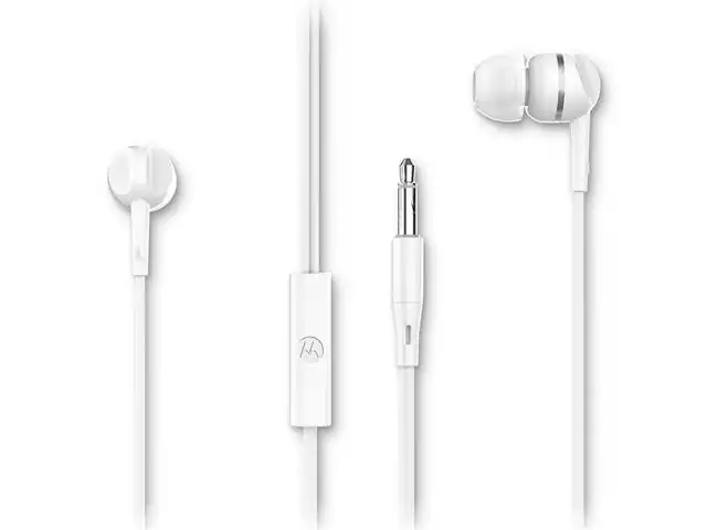 Fone de Ouvido Motorola Earbuds 105 Anti Ruído com Microfone Branco