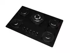 Cooktop Fogatti Tripla Chama Preto Esmaltado Bivolt 5 Bocas