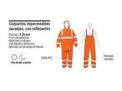 Conjunto impermeable Truper Talla ch Reflejante Naranja - 2