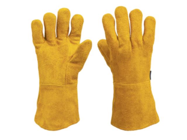 Guantes Truper de carnaza Uso rudo unitalla Amarillo